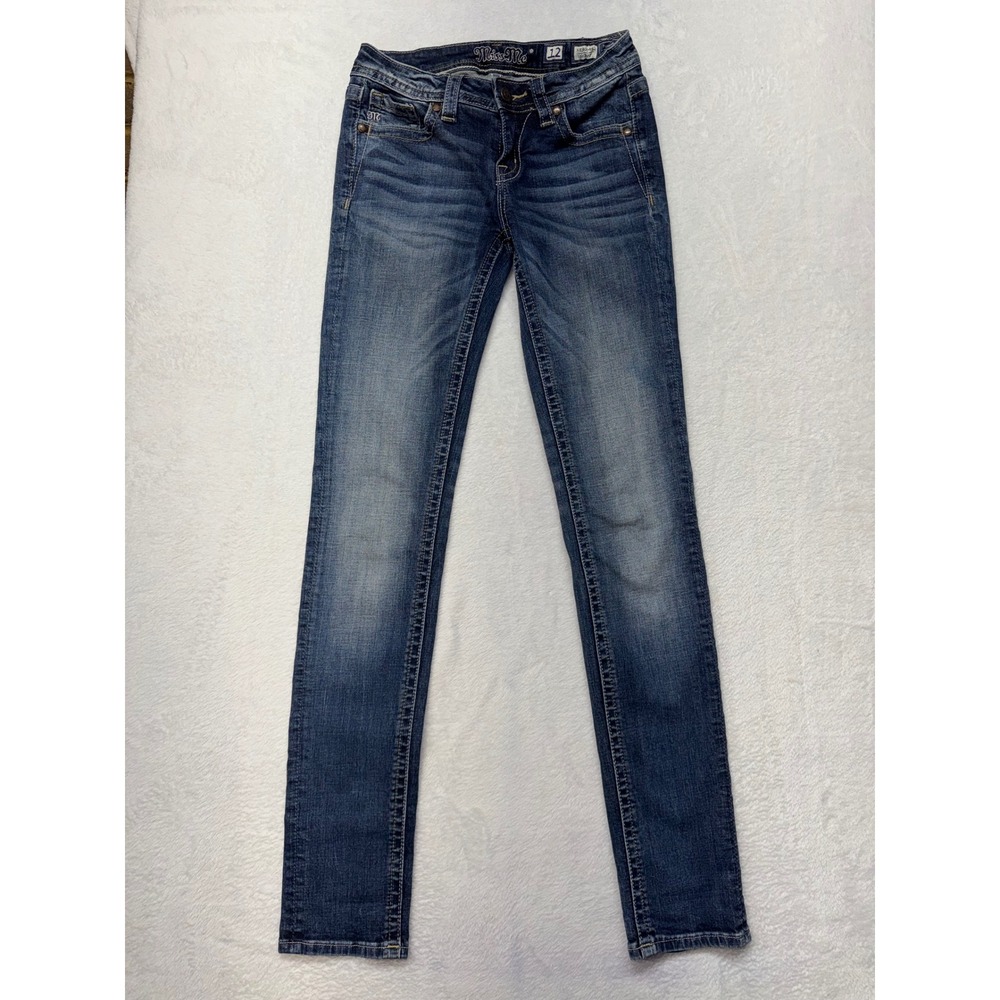 Miss Me Girls Skinny Jeans Size 12 Dark Wash Braided Pocket KE306452 MK 695